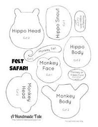 Felt Safari 1 Template Quiet Book Templates Quiet Book Patterns Felt Animal Patterns