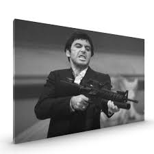 The movie was written by oliver stone and directed by brian de palma. Tony Montana Scarface Black White Canvas Premium Glossy Coated With Metal Hanger Various Sizes Canvas Size 22 X 16 Inch Buy Online In Isle Of Man At Isleofman Desertcart Com Productid 204507419