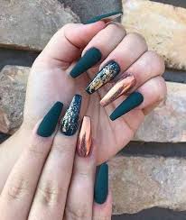 If elvira ever got a manicure, her nails would probably look exactly like this. 39 Trendy Fall Nails Art Designs Ideas To Look Autumnal And Charming Autumn Nail Art Ideas Fall Nail Art Fall A Gold Nails Long Acrylic Nails Casket Nails