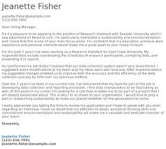 Then we provide examples of the five most my name is johnny job seeker, and i'm writing to submit my application for the job position at company name that was posted on indeed.com. Research Assistant Cover Letter Examples Samples Templates Resume Com