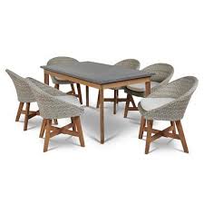 Cearley 7 Piece Dining Set With Cushions Dining Set Wicker Dining Chairs Outdoor Dining Set