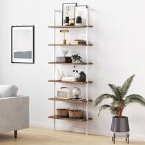 Large white heart display multi shelf shelves modern wall unit lounge / bedroom. White Wall Mounted Bookshelf Wayfair