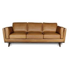 Vintage tan leather sofa vintage danish 3 seat sofa upholstered in original tan leather and curvatious polyurethane moulded frame. Century Leather Sofa With Wooden Base And Legs