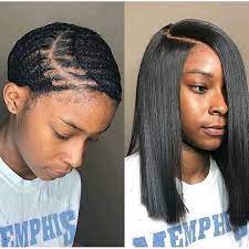 Can You Guess What Makes This A Protective Style For Natural Hair Her Hair Is Braided Down Underneath Absol Cheap Human Hair Natural Hair Styles Hair Styles