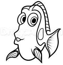 trouver doris nemo coloriage fish drawings easy cartoon dory drawing de feuilles palmier nouveau