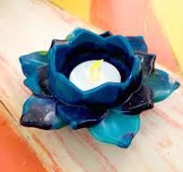 Resin Lotus Flower Tealight Candle Holder