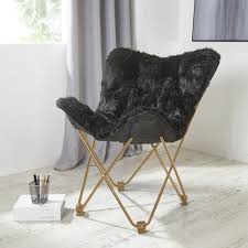 Urban Shop Mongolian Butterfly Chair Available In Multiple Colors Walmart Com In 2020 Butterfly Chair Urban Shop Black Faux Fur