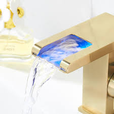 I normally wouldn't write a review for a product i haven't used, but i had to grab this up when i saw it, and when it arrived, i was really impressed with. Brass Waterfall Bathroom Sink Faucet Led Brushed Gold Single Handle Tall Vessel Faucet