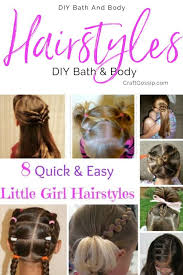 The bangs are combed backwards and tied to one of the back strands with an elastic band. 8 Quick And Easy Little Girl Hairstyles Bath And Body