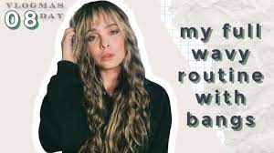 What is a curtain bang? No Heat Wavy Routine W Curtain Bangs For Curly Hair Vlogmas Day 08 Youtube