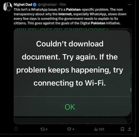 Pakistan Internet Slowdown Hits Multiple Cities 