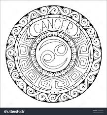 Leo zodiac sign coloring page. Cancer Zodiac Sign Coloring Pages
