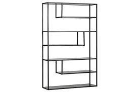 King do way étagère murale design, étagère industrielle vintage en bois et métal étagère losange avec 3 étagères pour chambre cuisine bibliothèque salon ou café, 50 x 50 x 19 cm. Bibliotheque Design Metal Noir Tetris Miliboo