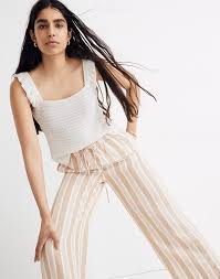 Women S Crocheted Ruffle Strap Sweater Tank Madewell