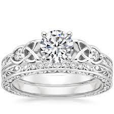 18k White Gold Aberdeen Diamond Ring Celtic Wedding Rings Diamond Bridal Sets Wedding Ring Sets