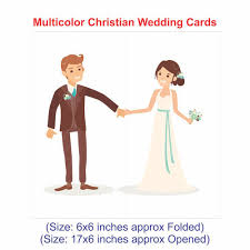 Christian marriage greeting cards with music & video wedding cards for mobiles @ riversongs.com. Bride Groom Inside Floral White Multicolor Christian Wedding Cards Size 17x6 Inches Approx Rs 1850 Packet Id 16897772062