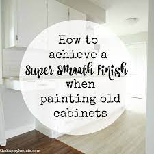 I also received quite a few questions on the type of paint i used, so i will start with that, but i am convinced the secret ingredient is more. How To Achieve A Super Smooth Finish When Painting Old Kitchen Cabinets The Happy Housie