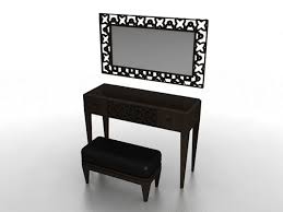 Modern led lighted vanity desk with large mirror and cushioned stool, simple and elegant design contributes fashion to your bedroom and changing area, while the lighted mirror and storage functions are practical for daily use. Vanity Table Set With Mirror And Bench Free 3d Model Max Open3dmodel 38447