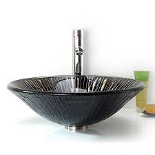 end basin black glass bowl sinks