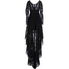 1stdibs Emilio Pucci Black Lace Dress With Sheer Sleeves And Embroidery Long Sleeve Lace Gown Evening Dresses Vintage Long Sleeve Sequin Dress