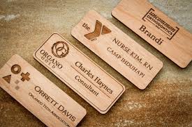 Custom Engraved Wood Name Badge Personalized Magnetic Name Etsy Magnetic Name Tags Name Badges Name Tags