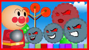 anpanman cartoon anime アンパンマンが変顔 をしたお化け妖怪に連れ去られてしまった仲間を助けるおもちゃアニメ動画です 色々な言葉を実体化してぶつけてくる坊主頭の怖顔妖怪とアンパンマンが戦います 途中 和田アキ子さんの 7のチカラ や志村けんさん