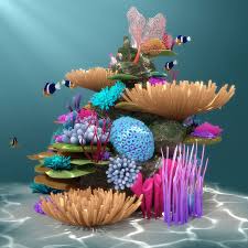 Coral Reef 3d Model Coral Reef Coral Art Coral