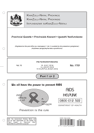 Provincial Gazette for Kwazulu Natal No 1701 of 14-July-2016, Volume 10