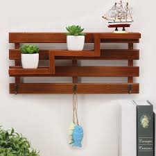 Wood Key Hanging Shelf Rack Wooden Wall Shelves Wall Rack Design Diy Wooden Wall