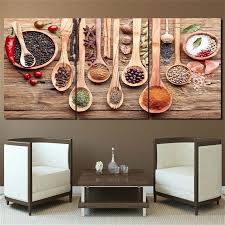 Food Spoon Grains Spices Kitchen Picture Wall Art Canvas Print Paintings For Dining Room Home Decor Custom And Drop Shipping Wall Art Living Room Canvas Kitchen Wall Art Home Wall Decor