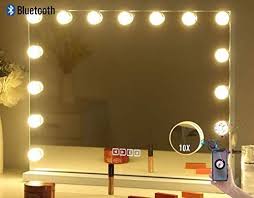 Using lighted mirrors is the solution if you are unable to access natural light when applying the ihome lighted makeup mirror is not only designed to help you apply your makeup, but it's also compatible with bluetooth so you can play. Amazon Com Hansong Large Bluetooth Vanity Makeup Mirror With Lights Hollywood Lighted Dressing T Makeup Mirror With Lights Beauty Mirror Lighted Vanity Mirror
