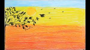 Sunset scenery pencil drawing tutorial for kids. Pin On Easy Drawing