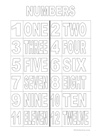 The spruce / wenjia tang take a break and have some fun with this collection of free, printable co. Numbers 1 12 Colouring Page English Esl Worksheets For Distance Learning And Physical Classrooms
