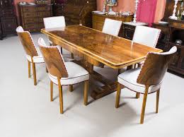 Antique Art Deco Burr Walnut Dining Table 6 Chairs C1930 Antique Dining Room Furniture Antique Dining Rooms Dining Table