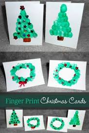 Kids can write a message or draw a simply holiday image on the front of the card and then watch it magically appear as they brush watercolours over it. Cute Crafty Fingerprint Christmas Cards For Kids To Make Hoawg Christmas Cards Kids Print Christmas Card Christmas Card Crafts