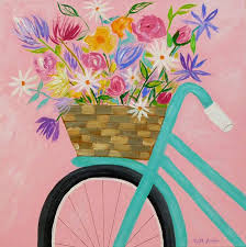 Check spelling or type a new query. Bicycle Flowers By Faith Jordan In Etsy Shop Faithcolors 20x20x3 4 Original Acrylic Painting On Ca Bicycle Painting Flower Painting Spring Flowers Painting
