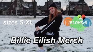 billie eilish merch collection try on sizes s xl