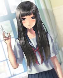 Not everyone prefers maintaining long hair. Hd Wallpaper Anime Anime Girls Long Hair Black Hair Brown Eyes Women Wallpaper Flare