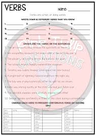 Two Worksheets To Help Students To Learn And Practice Identifying And Using Verbs In Different Tenses Parts Of Speech Part Of Speech Grammar Grammar Workbook