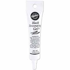 To make dots , hold the bag vertically with the nozzle close to the surface, squeeze a little icing out to make a dot the desired size, then to finish, stop squeezing, push down and then draw up sharply. Wilton Black Decorating Gel Shop Icing Decorations At H E B