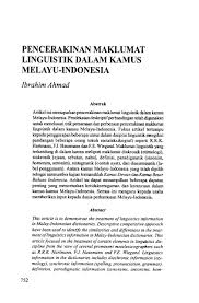  bahasa sebagai objek kajian linguistik boleh dibandingkan. Pencerakinan Maklumat Linguistik Dalam Kamus Melayu Indonesia Pdf Txt