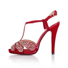 Bridal Shoes With Rhinestones High Heel Sandals Rhinestones Peep Toes Red Wedding Bridal Shoes Sale Sandals Heels Rhinestone High Heels Bridal Shoes