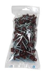 Vis Auto Perceuse Avec Rondelles D Etancheite Pour Plaque Acier Galvanise Laque Aspect Tuile X100 L 35 Mm Coloris Brun Rouge Longueur 3 5 Cm 5988019