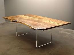 David Alan Collection Live Edge Mango Slab Dining Table With Custom Acrylic Panel Bases Www Thedavida Slab Table Live Edge Coffee Table Slab Table Live Edge