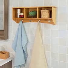 Sobuy Frg48 N Etagere Murale Porte Manteau En Bambou Salle De Bain Avec Porte Serviettes Amazon Fr Cuisin Porte Manteau Mural Etageres Murales Parement Mural
