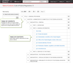 More Lexisadvance Enhancements Improved Table Of Contents Navigation Code Of Federal Regulations Federal Register Practice Management