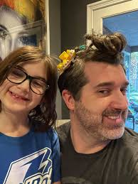My 7 year old Lorelle wanted to style my hair. It turned out beautifully.