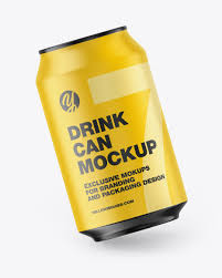 Metallic Drink Can W Matte Finish Mockup In Can Mockups On Yellow Images Object Mockups