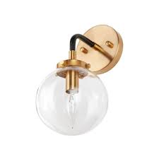 Black And Gold Light Fixture Bathroom Home Decorators Collection 1 Light Matte Black And Antique Gold Wall Sconce Tn 75432 The Home Depot In 2020 Gold Wall Sconce Antique Gold Wall Sconce Gold Wall Lights