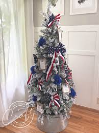 Check spelling or type a new query. Patriotic Christmas Tree With Simple Red White And Blue Decorations The Crazy Craft Lady
